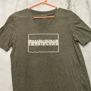 Green Armani exchange v neck t shirt